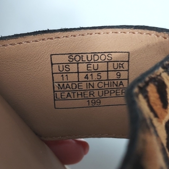 Soludos Flatform Cadiz Sandals in Leopard Calf Hair Platform Espadrilles Size 11 - Picture 7 of 16